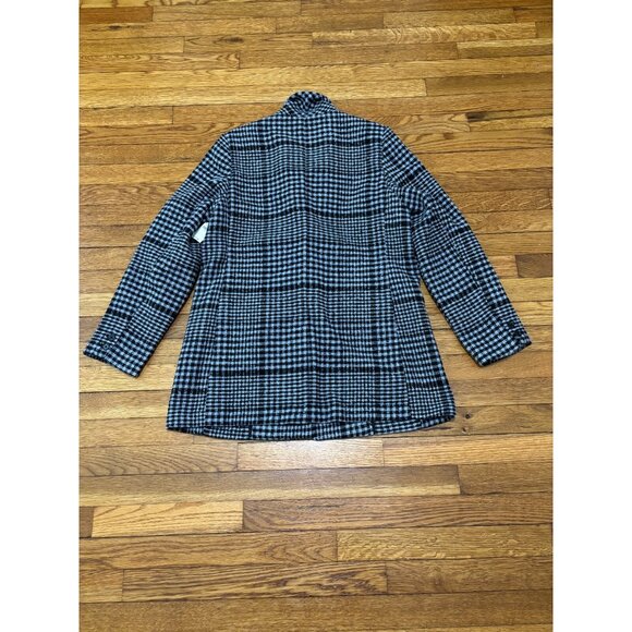 Old Navy Womens Coat Size Medium Blue Black Check 2 Button Peacoat NWT $80 - Picture 8 of 8